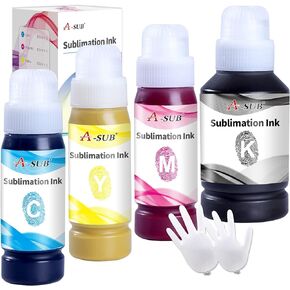A-SUB Sublimation Ink Refill for ET-2800 ET-2803 ET-2850 ET-2400 ET-2720 ET-2760 ET-4800 ET-4700 ET-4760 ET-15000 Heat Transfer on Mug, Tumbler, T-Shirt