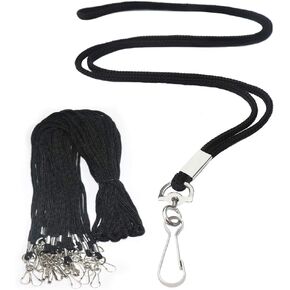 120 Pcs Black Lanyards Premium Bulk Flat Lanyards 36" with Swivel J Hook for ID Name Badge Holder, VIP, School, Kids, Coach, Conference, Festival and Hang Keys