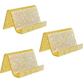 Rouidr Business Card Holder for Desk, Acrylic Business Card Holder Display, 3 Pack Business Card Stand for Exhibition, Name Card Organizer for Office Desktop, School, Hotel Front Desk (Color)