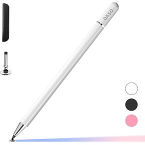Pen for Tablet, Capacitive Disc Tip Stylus Pencil & Magnetic Cap Compatible with All Touch Screens, Pens for Apple iPad pro/5/6/7/8th/iPhone, Samsung Galaxy Tab A7/S7, Chromebook, Touch Pad (Black)