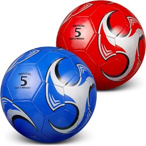 2 Pack Soccer Balls Size 5 Size 4 Size 3 Kids Soccer Ball Toddler Youth with Pump Official Soccer Ball for Teens Adult Game Training Operation Christmas Soccer Ball