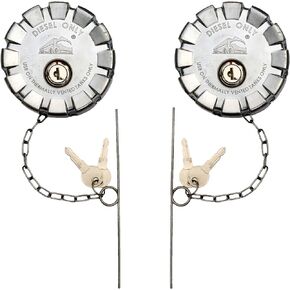 Keyed Alike Pair 3 1/2" Nominal 5.5 TPI Locking Aluminum Diesel Fuel Caps For Kenworth Trucks