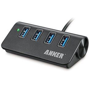Anker 4-Port USB 3.0 Unibody Aluminum Portable Data Hub with 2ft USB 3.0 Cable for Macbook, Mac Pro / mini, iMac, XPS, Surface Pro, Notebook PC, USB Flash Drives, Mobile HDD and More