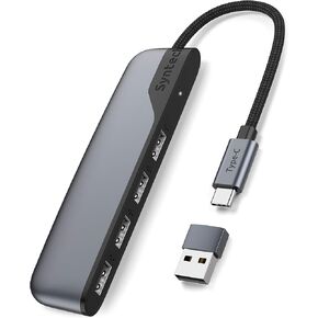 USB C Hub 4 Ports, Syntech USB C to USB Hub with a USB C to USB Adapter (USB 2.0), Type C to USB, USB Splitter Compatible with iPhone 15 Pro Max, Thunderbolt 4 MacBook Pro, iPad Pro, iMac, Pink