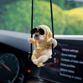 Labrador Retriever Car Mirror Hanging Accessories Cute Swinging Dog Rear View Mirror Accessories for Men & Women