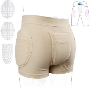 SkatingSpirit Slim Padded Figure Skating Shorts, Hip Tailbone Gel Pad Protective Underwear