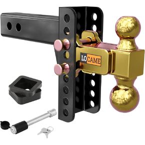 وصلة مقطورة قابلة للتعديل من LOCAME، تناسب جهاز استقبال 2.5 بوصة، وصلة قطرة/ارتفاع 6 بوصة، 21000 رطل GTW، وصلة سحب للشاحنة الثقيلة مع دبابيس مزدوجة، حامل كروي صلب، LC0012 in Kuwait