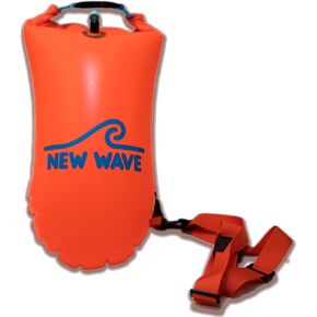 New Wave Swim Buoy for Open Water Swimmers and Triathletes - Light and Visible Float for Safe Training and Racing - Nylon TPU