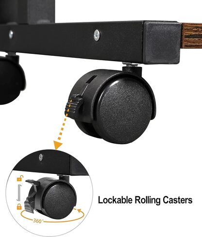 عربة دوارة للطابعة من OROPY Vintage ذات طبقتين، رف حامل للطابعة المحمولة مع عجلات لجهاز الفاكس والناسخة والماسح الضوئي - تحت أو بجانب التخزين المكتبي in Kuwait