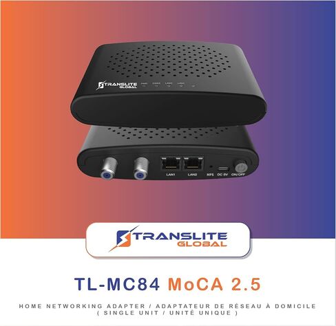 MoCA 2.5 مع منفذي إيثرنت جيجابت - محول إيثرنت عبر محوري (عبوتان) | ترجمة العالمية | الموديل: TL-MC84 in Saudi Arabia
