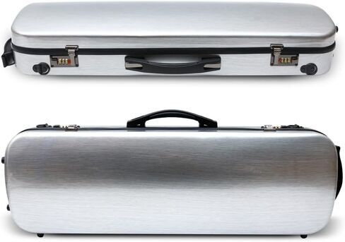 Violin Case 4/4 full size Carbon fiber Oblong Hard shell Rectangle violin case Soft padding with Backstraps &Music Sheet Bag (Black) in Saudi Arabia