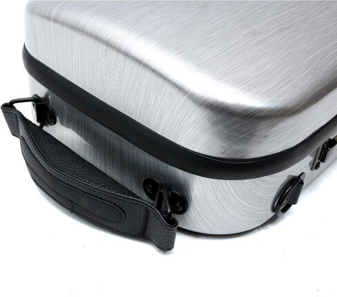 Violin Case 4/4 full size Carbon fiber Oblong Hard shell Rectangle violin case Soft padding with Backstraps &Music Sheet Bag (Black) in Saudi Arabia