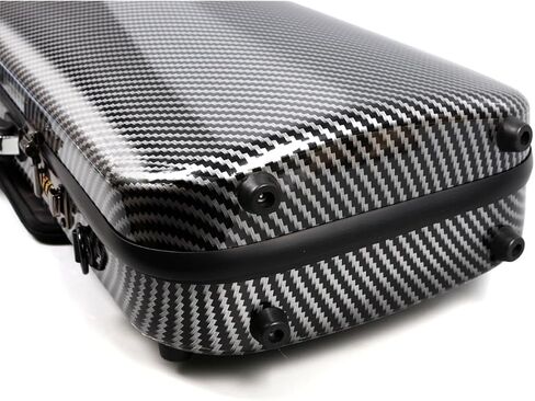 Violin Case 4/4 full size Carbon fiber Oblong Hard shell Rectangle violin case Soft padding with Backstraps &Music Sheet Bag (Black) in Saudi Arabia
