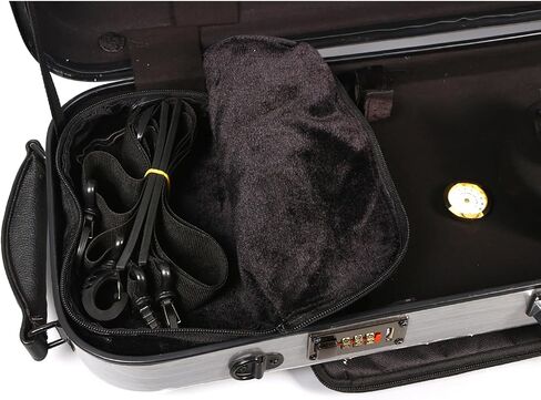 Violin Case 4/4 full size Carbon fiber Oblong Hard shell Rectangle violin case Soft padding with Backstraps &Music Sheet Bag (Black) in Saudi Arabia