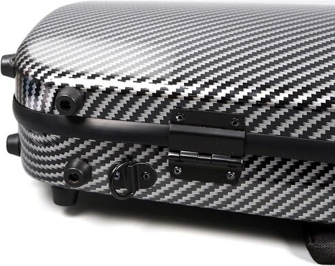 Violin Case 4/4 full size Carbon fiber Oblong Hard shell Rectangle violin case Soft padding with Backstraps &Music Sheet Bag (Black) in Saudi Arabia