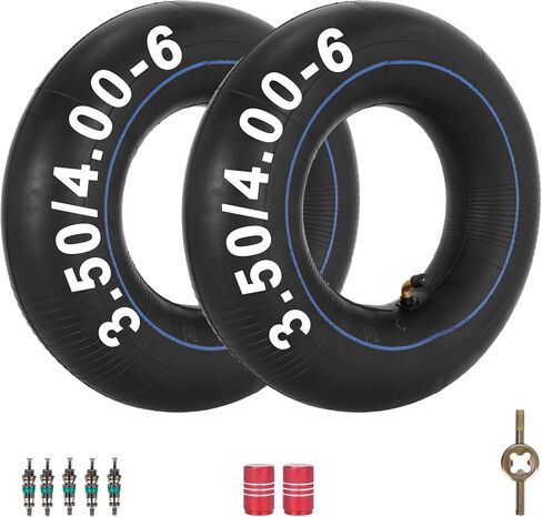 4.10-6 4.10/3.50-6 Inch Tire and Inner Tube with TR87 Bent Valve Stem for 4 Wheelers ATV Quad Lawn Mower Wheelbarrows Go Kart Snow Blower Tractors Hand Trucks Trolleys Mini Bike Heavy Duty Parts in Saudi Arabia