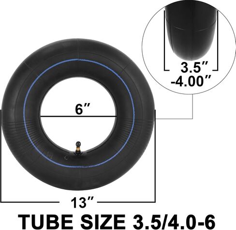 4.10-6 4.10/3.50-6 Inch Tire and Inner Tube with TR87 Bent Valve Stem for 4 Wheelers ATV Quad Lawn Mower Wheelbarrows Go Kart Snow Blower Tractors Hand Trucks Trolleys Mini Bike Heavy Duty Parts in Saudi Arabia