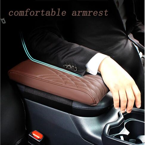 Car Center Console Cover, Memory Foam Car Armrest Cushion, Beige Auto Arm Rest Pad, Leather Arm Rest Covering Car, Hand Rest Pillow for SUV/Truck/Vehicle (Beige) in Saudi Arabia