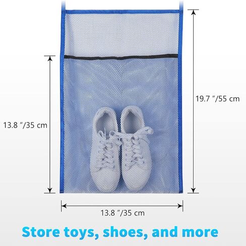 Sweetude 3 Pouch Ultimate Trampoline Shoe Storage Durable UV Resistant PE Bags for Most Trampoline, 19.7 x 13.8 Inch Each Compartment, Blue in Saudi Arabia