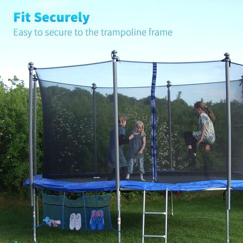 Sweetude 3 Pouch Ultimate Trampoline Shoe Storage Durable UV Resistant PE Bags for Most Trampoline, 19.7 x 13.8 Inch Each Compartment, Blue in Saudi Arabia