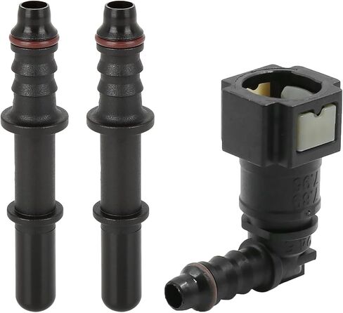X AUTOHAUX 3pcs Car Fuel Line Hose Pipe Quick Release Plastic Connect Connector 7.89mm ID6 Straight 90 Degree Bent in Saudi Arabia