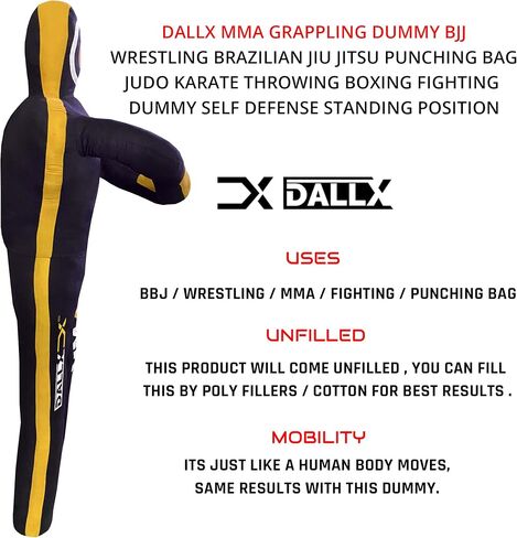 DALLX MMA دمية التصارع BBJ المصارعة البرازيلية جيو جيتسو كيس اللكم الجودو الكاراتيه رمي الملاكمة دمية القتال الدفاع عن النفس الوضعية الدائمة - غير مملوءة in Saudi Arabia