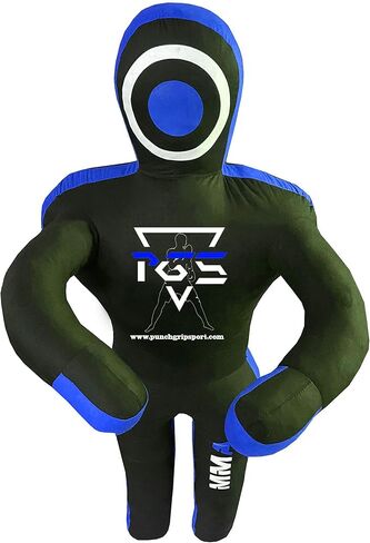 MMA Grappling Dummy Brazilian JIU Jitsu BJJ Punching Bag for Self Defense Wrestling Judo Karate Boxing Throwing Submission Standing Position - UNFILLED (Black Blue, 47 Inch) in Saudi Arabia