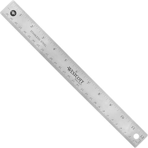 Westcott Stainless Steel Office Ruler with Non Slip Cork Base, Standard/Metric, 12" Long in Saudi Arabia