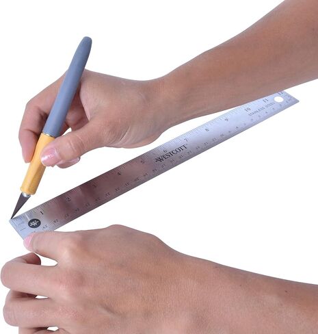 Westcott Stainless Steel Office Ruler with Non Slip Cork Base, Standard/Metric, 12" Long in Saudi Arabia