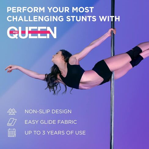 Queen Wear – Sleek Black – Pole Dance Knee Pads Perfect Woman Protection for Ballet Modern Dance and Indoor Sports (XS) in Saudi Arabia
