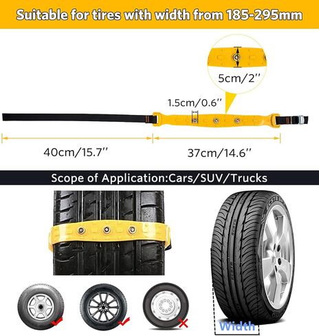 Anti Slip Snow Chains for Car Adjustable Thickening Winter Driving Security Tire Chains Snow Chains Fit for Most Car that Tire Width 7.2-11.6'' 10 Pcs in Saudi Arabia