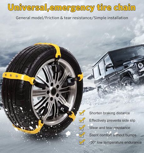 Anti Slip Snow Chains for Car Adjustable Thickening Winter Driving Security Tire Chains Snow Chains Fit for Most Car that Tire Width 7.2-11.6'' 10 Pcs in Saudi Arabia