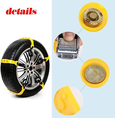 سلاسل سيارات مايبر سنو مضادة للانزلاق وقابلة للتعديل ومضادة للانزلاق في حالات الطوارئ | سلاسل إطارات الثلج لمعظم السيارات/الشاحنات/سيارات الدفع الرباعي/ATV| مجموعة من 10 قطع من سلاسل أحزمة الثلج والطين والثلج in Kuwait