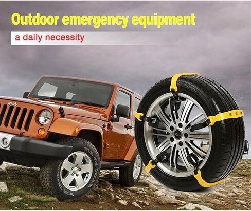 سلاسل سيارات مايبر سنو مضادة للانزلاق وقابلة للتعديل ومضادة للانزلاق في حالات الطوارئ | سلاسل إطارات الثلج لمعظم السيارات/الشاحنات/سيارات الدفع الرباعي/ATV| مجموعة من 10 قطع من سلاسل أحزمة الثلج والطين والثلج in Kuwait