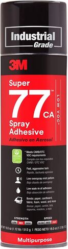 3M Super 77 Multipurpose Permanent Spray Adhesive Glue, Paper, Cardboard, Fabric, Plastic, Metal, Wood, Net Wt 13.44 oz in Saudi Arabia