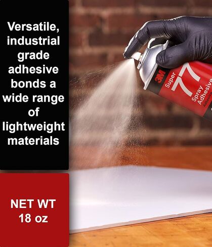 3M Super 77 Multipurpose Permanent Spray Adhesive Glue, Paper, Cardboard, Fabric, Plastic, Metal, Wood, Net Wt 13.44 oz in Saudi Arabia