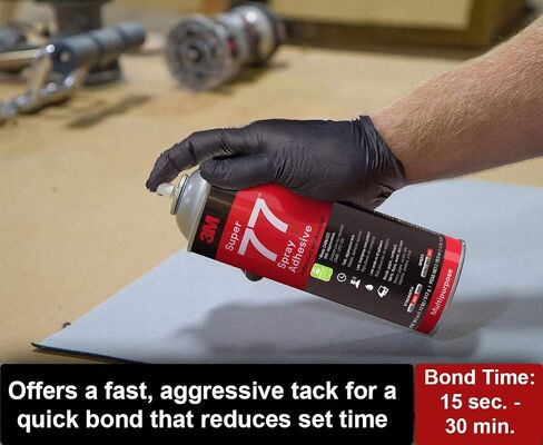 3M Super 77 Multipurpose Permanent Spray Adhesive Glue, Paper, Cardboard, Fabric, Plastic, Metal, Wood, Net Wt 13.44 oz in Saudi Arabia