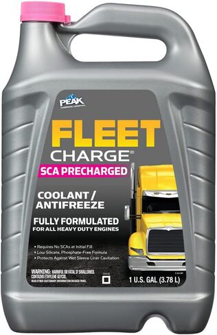 PEAK Fleet Charge SCA مشحون مسبقًا بنسبة 50/50 مضاد للتجمد ومبرد لجميع أنظمة تبريد المحركات شديدة التحمل، 1 جالون. in Saudi Arabia