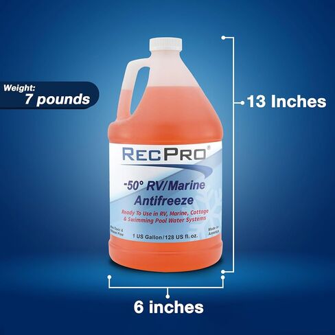 RecPro Ready to Use RV Antifreeze Fluid for Winterizing Recreational Vehicles and Marine Engine Blocks, -50 Degree Fahrenheit Protection, 1 Gallon in Saudi Arabia