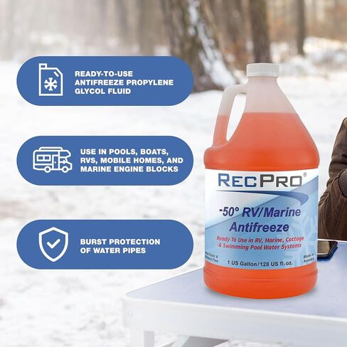 RecPro Ready to Use RV Antifreeze Fluid for Winterizing Recreational Vehicles and Marine Engine Blocks, -50 Degree Fahrenheit Protection, 1 Gallon in Saudi Arabia