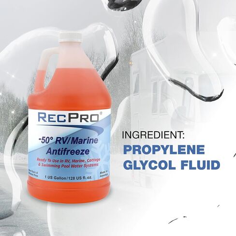 RecPro Ready to Use RV Antifreeze Fluid for Winterizing Recreational Vehicles and Marine Engine Blocks, -50 Degree Fahrenheit Protection, 1 Gallon in Saudi Arabia