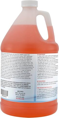 RecPro Ready to Use RV Antifreeze Fluid for Winterizing Recreational Vehicles and Marine Engine Blocks, -50 Degree Fahrenheit Protection, 1 Gallon in Saudi Arabia