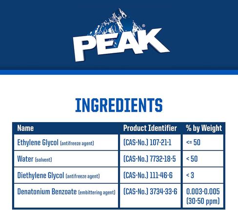 PEAK OET ممتد العمر، أصفر 50/50 مضاد التجمد/المبرد المخفف مسبقًا للمركبات في أمريكا الشمالية، 1 جالون. in Saudi Arabia
