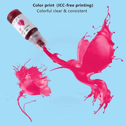 حبر التسامي معاد تعبئته لطابعة Epson C88 C88+ WF7720 ET2720 WF7710 ET2650 ET2750 WF2750 WF3620 (1 * أسود 1 * سماوي 1 * أرجواني 1 * أصفر، 4 عبوات) in Saudi Arabia