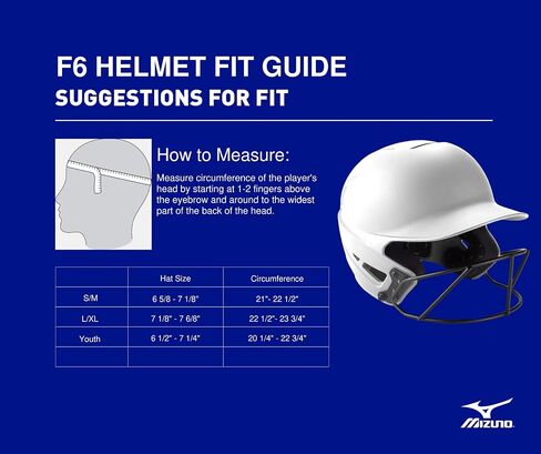 خوذة الضرب اللينة F6 Fastpitch للبالغين من Mizuno مع قناع in Kuwait