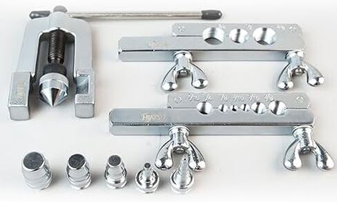 مجموعة أدوات التوهج والتأرجح الفاخرة من HIATSU مثالية لنظام التدفئة والتهوية وتكييف الهواء (HVAC) - مجموعة أدوات التوهج النحاسي مع مخروط حرق شديد التحمل من الفولاذ المطلي بالكروم ومفتاح ربط السقاطة - تتضمن حقيبة الحمل | مجموعة أدوات حرق HVAC in Kuwait