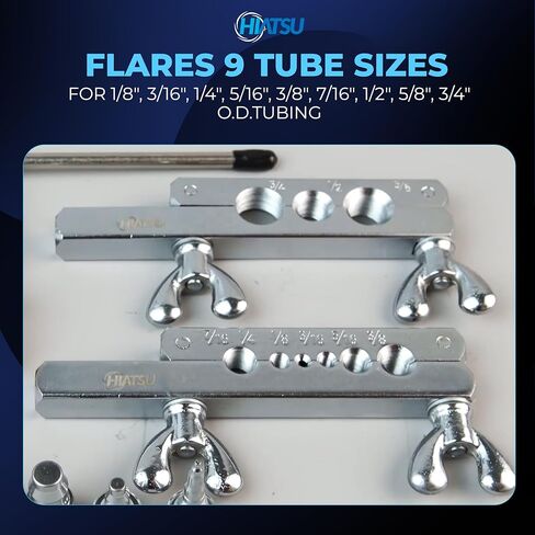 مجموعة أدوات التوهج والتأرجح الفاخرة من HIATSU مثالية لنظام التدفئة والتهوية وتكييف الهواء (HVAC) - مجموعة أدوات التوهج النحاسي مع مخروط حرق شديد التحمل من الفولاذ المطلي بالكروم ومفتاح ربط السقاطة - تتضمن حقيبة الحمل | مجموعة أدوات حرق HVAC in Kuwait