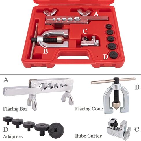 مجموعة أدوات حرق مزدوجة من BOOTOP PIN، مجموعة أدوات حرق واحدة، مجموعة أدوات حرق الأنبوب لأنابيب النحاس HVAC، مجموعة حرق خط الفرامل، 45 درجة in Kuwait