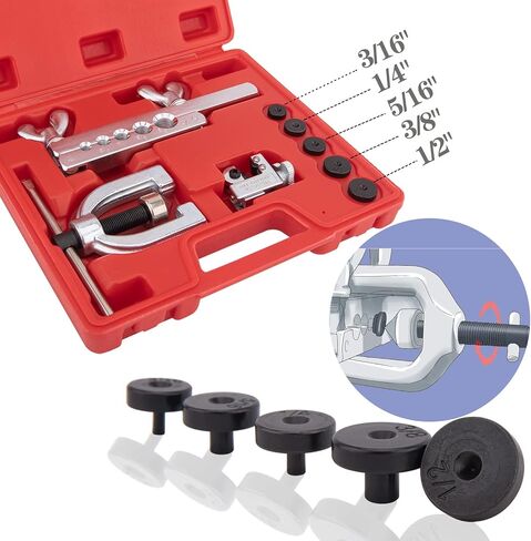 مجموعة أدوات حرق مزدوجة من BOOTOP PIN، مجموعة أدوات حرق واحدة، مجموعة أدوات حرق الأنبوب لأنابيب النحاس HVAC، مجموعة حرق خط الفرامل، 45 درجة in Kuwait