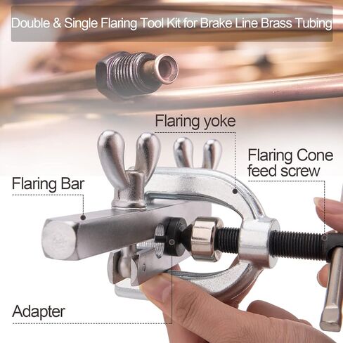 مجموعة أدوات حرق مزدوجة من BOOTOP PIN، مجموعة أدوات حرق واحدة، مجموعة أدوات حرق الأنبوب لأنابيب النحاس HVAC، مجموعة حرق خط الفرامل، 45 درجة in Kuwait